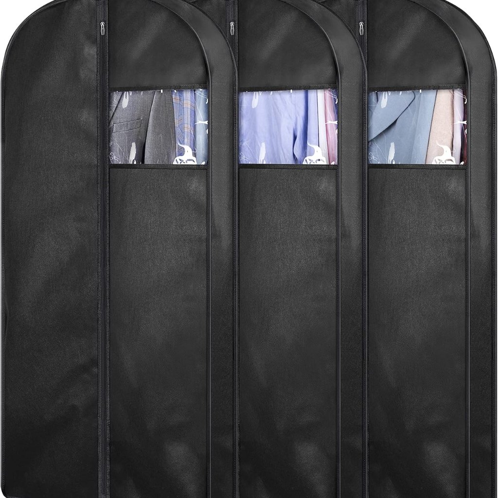43" Suit Bags For Closet Storage And Travel, Gusseted Hanging Garment Bags For M